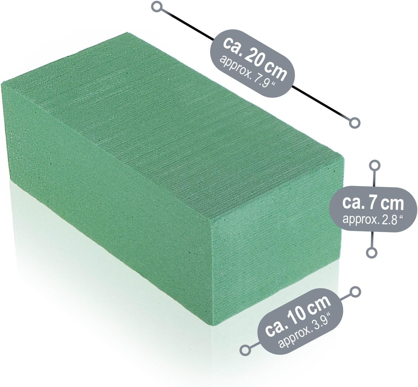 Thumbnail 5 de com-four® 3X Mousse de bouchage pour fleurs fraîches – 20 x 10 x 7 cm, vert (3 pièces)