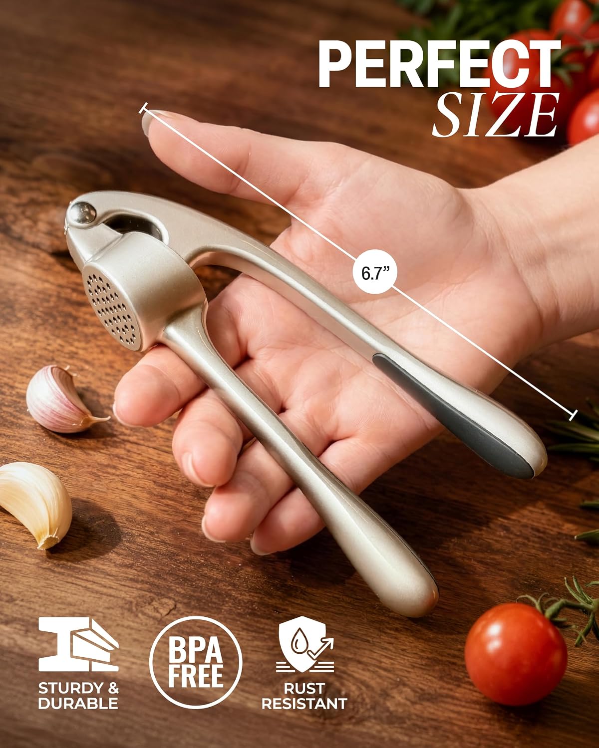 Detalle 2 de Zulay Kitchen Garlic Press Set 🧄