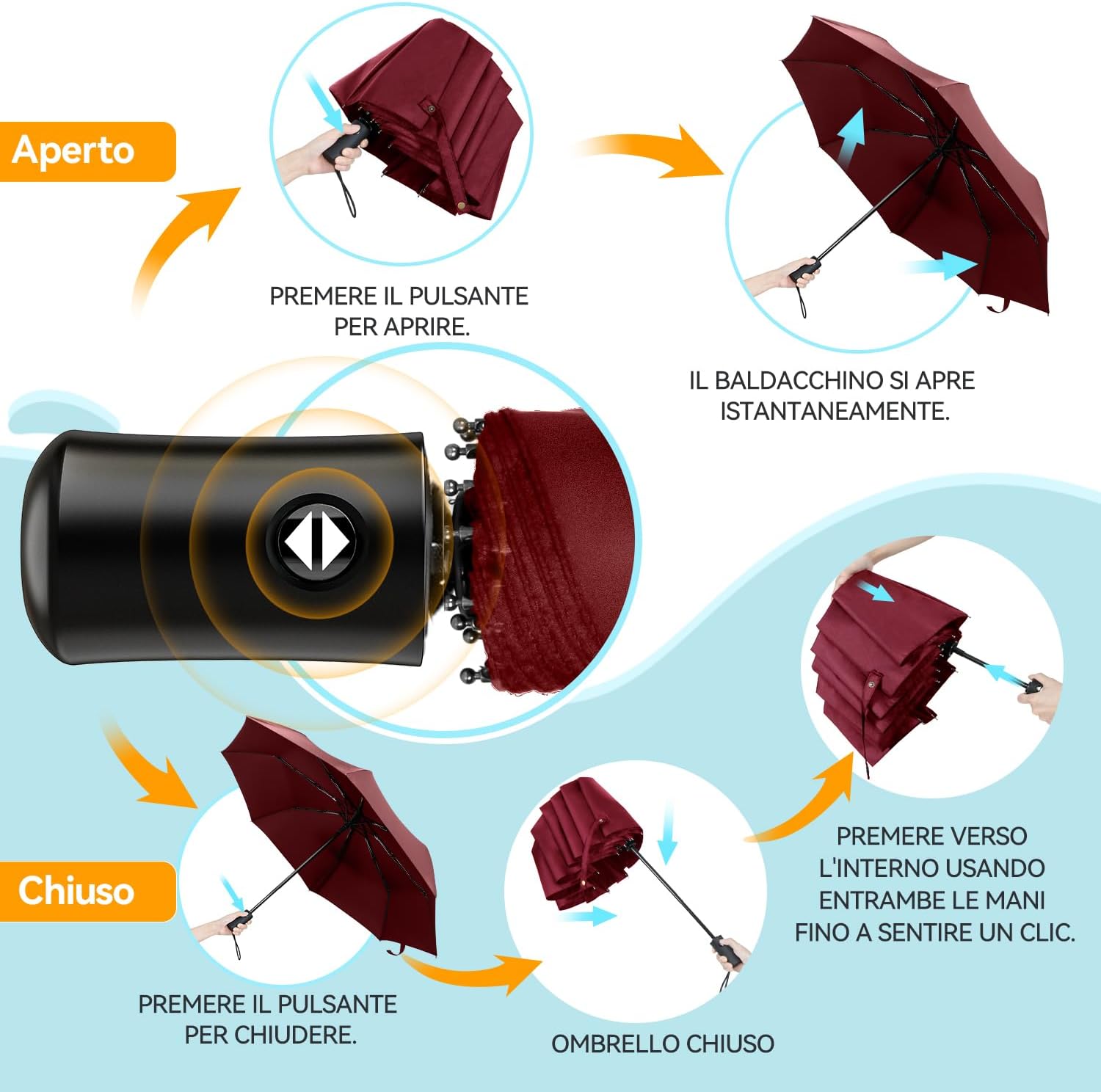 Thumbnail 1 de TechRise Umbrella: Compact, Windproof Automatic Folding Umbrella for Travel