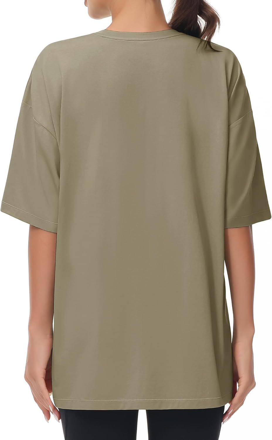 Detalle 1 de THE GYM PEOPLE T-Shirt oversize donna in tessuto traspirante a maniche corte