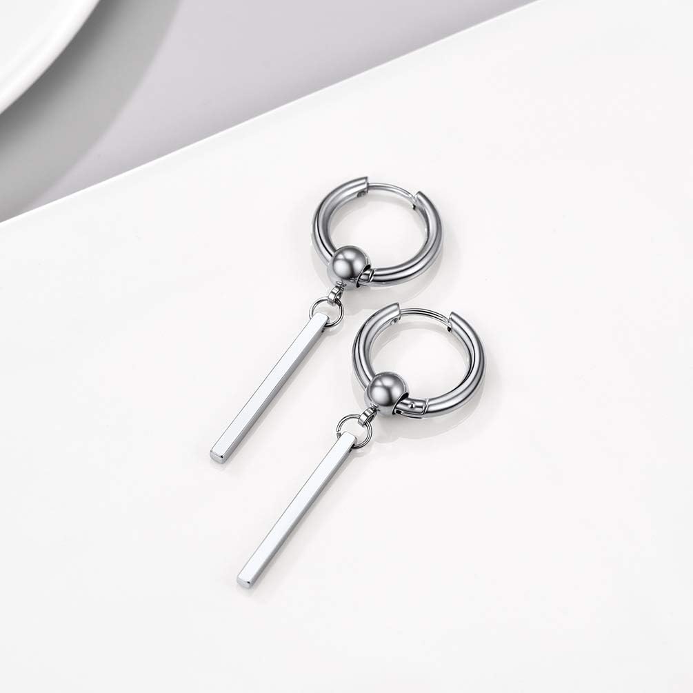 Thumbnail 2 de PROSTEEL orecchini donna in acciaio inox 316L pendenti argento/nero con placcato oro e confezione regalo
