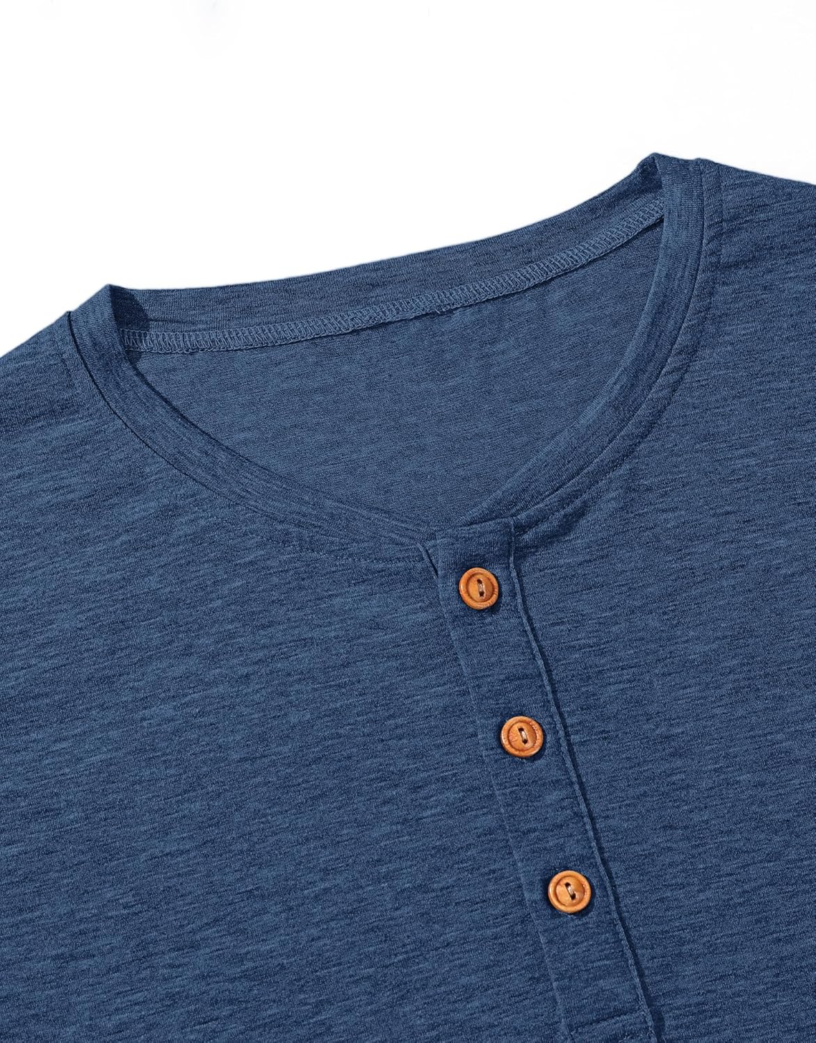 Detalle de TARAINYA Henley Shirt Herren – Baumwolle, 3-Knopf-Design, Kurzarm, M–4XL