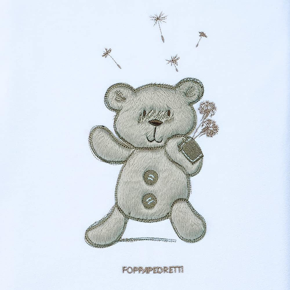 Detalle de Copertina Pile My Little Love di Foppapedretti – 40x26x7,5 cm, ricamata, bianco