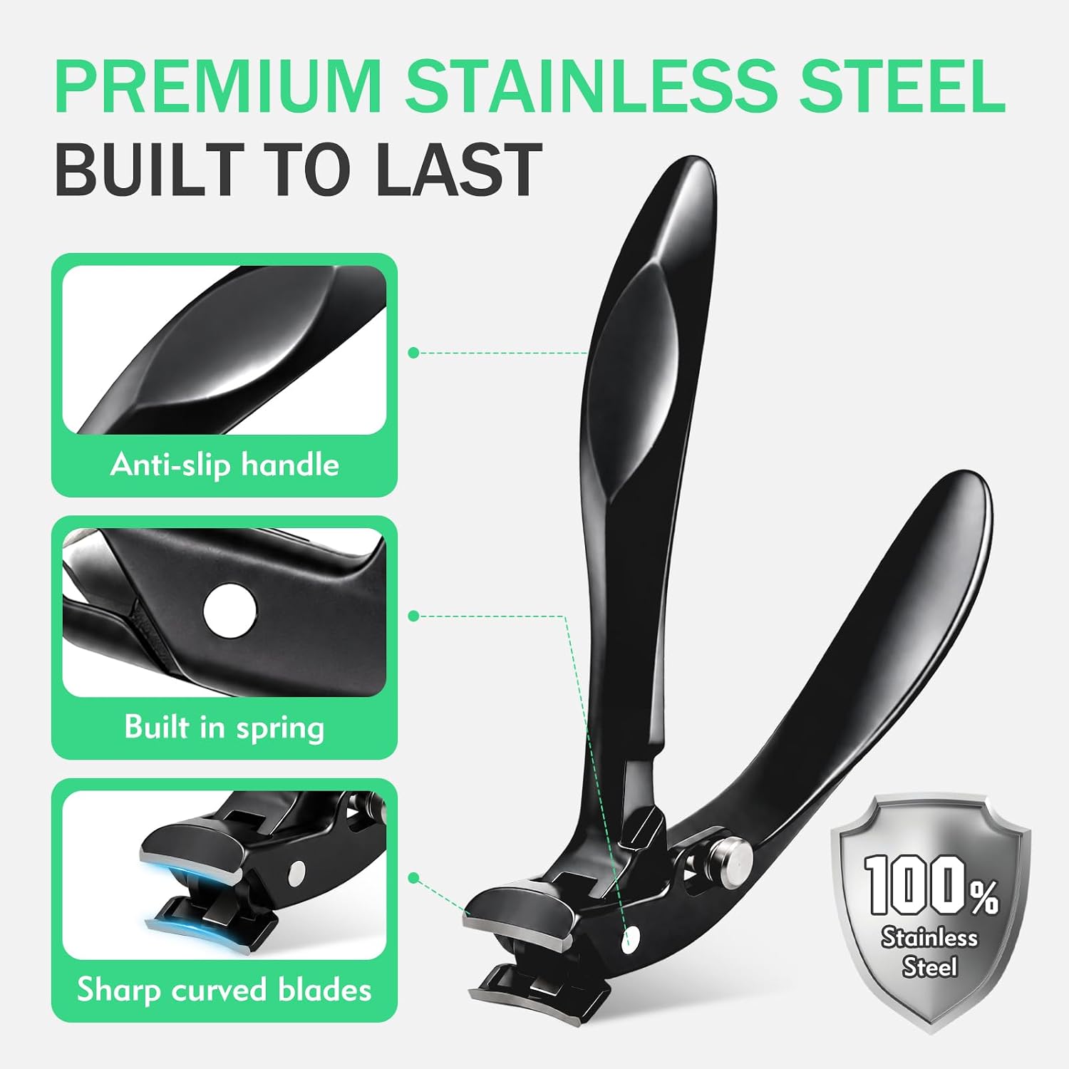 Detalle 1 de Long-Handle Toenail Clippers with Angled Head, 10 mm Jaw and Catcher