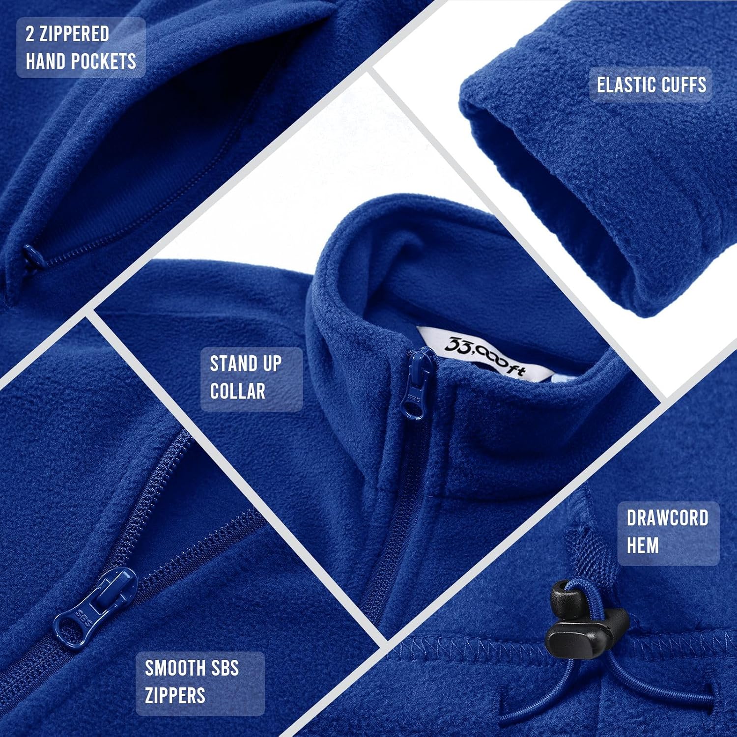 Thumbnail 3 de 33,000ft women’s microfleece full-zip jacket – lightweight warm travel coat