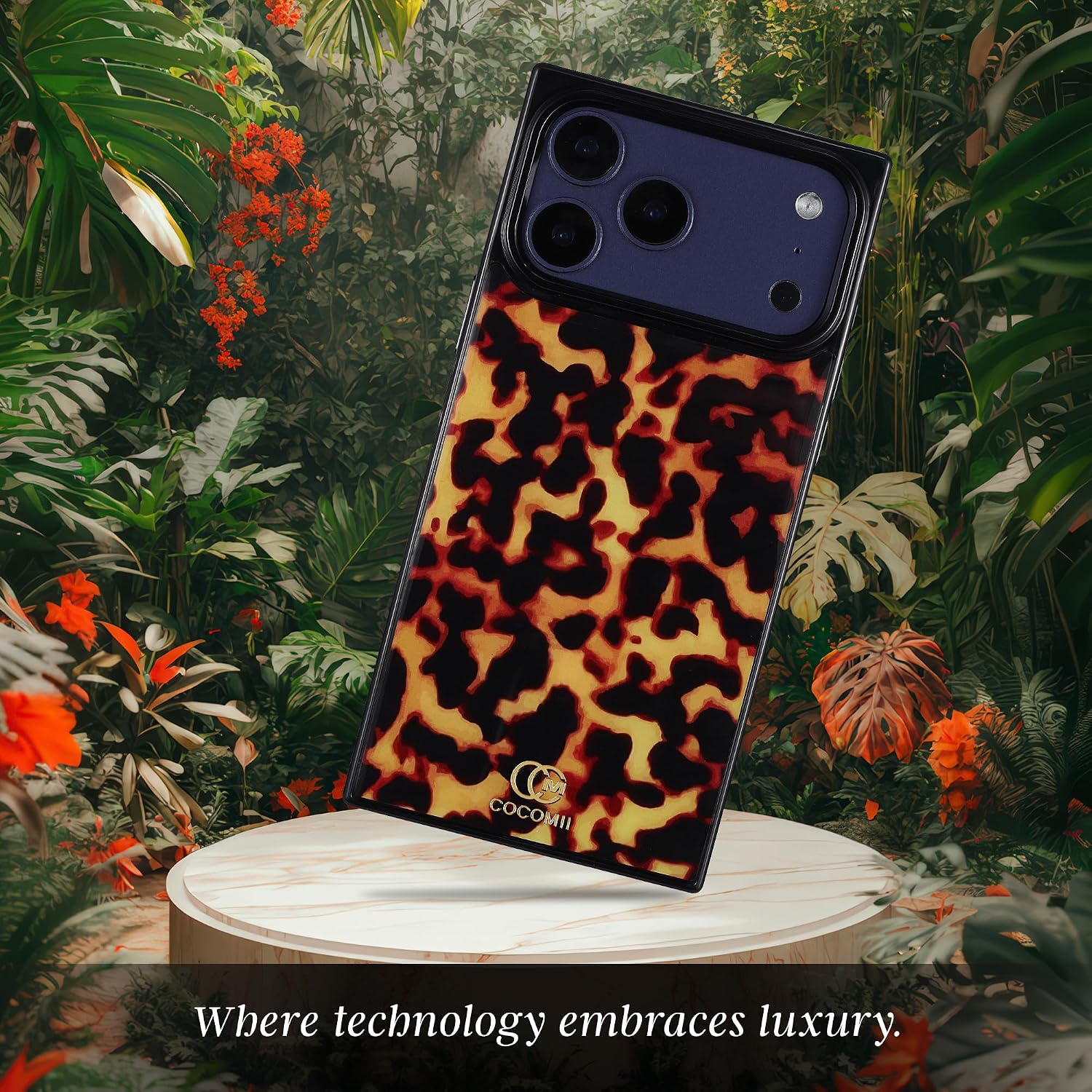 Detalle de COCOMII Rectangle for iPhone 17 Pro Max Case, Amber Tortoiseshell