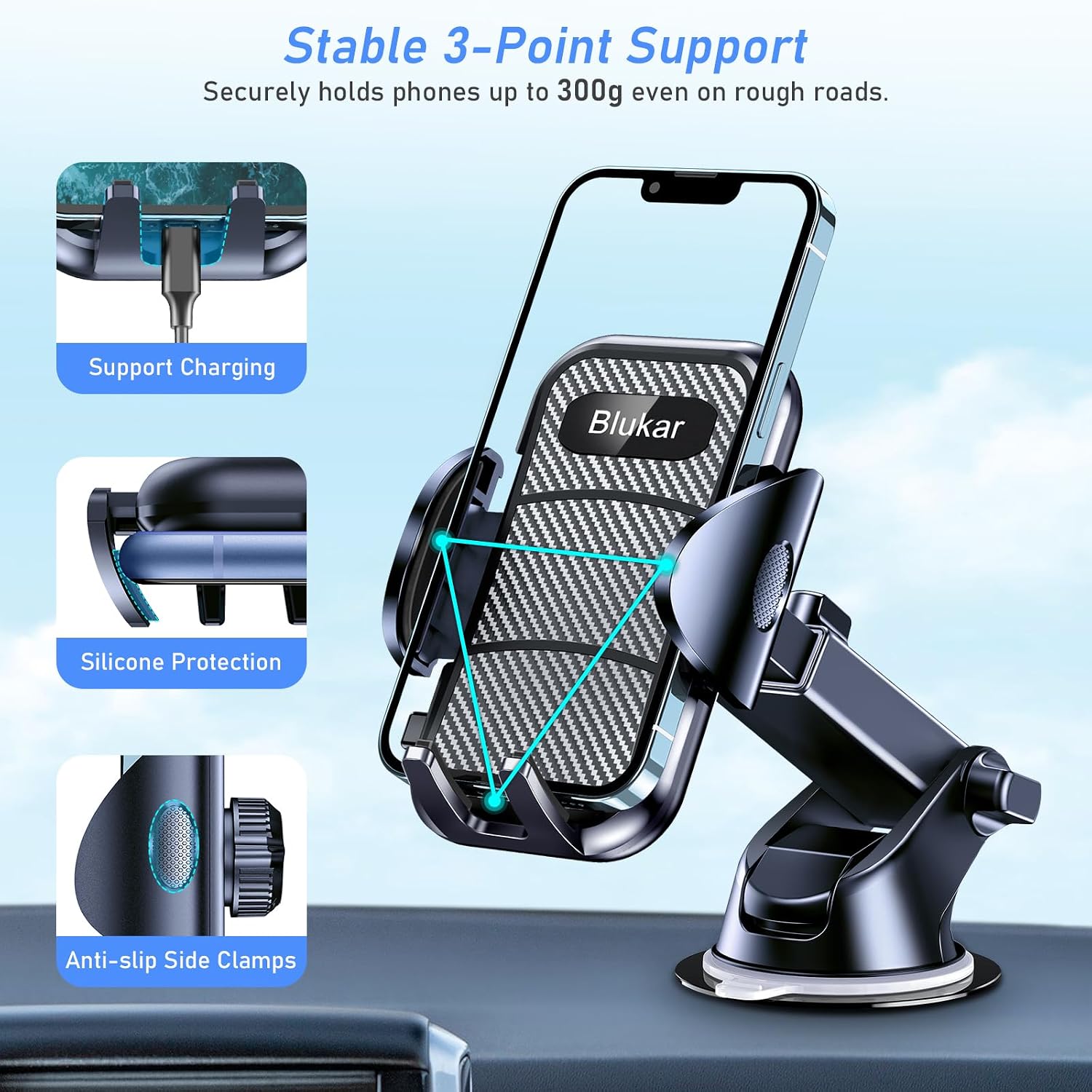 Thumbnail 2 de Blukar Car Phone Holder 360° rotation