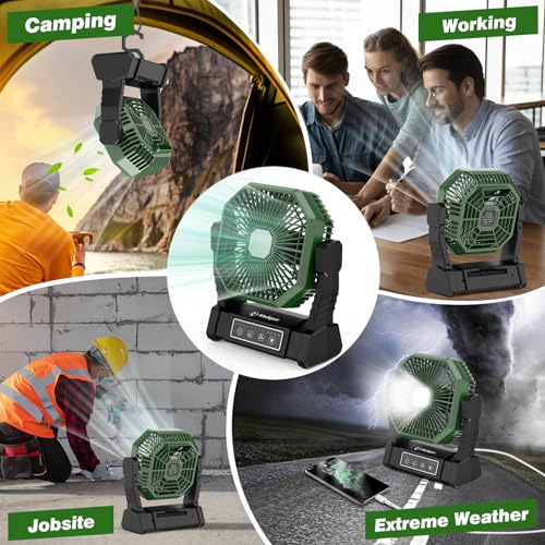 Thumbnail 7 de Multper Camping Ventilador con Luz LED y Batería 10000 mAh para Tienda – Recargable, Remoto y Gancho