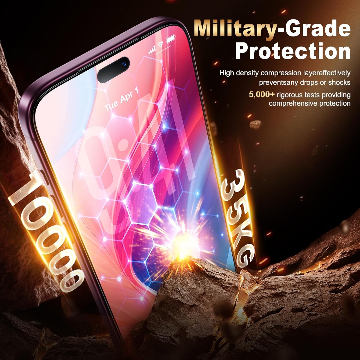 Detalle de UniqueMe Matte Screen Protector for iPhone 18 Pro Max, 6.9-Inch, 2-Pack