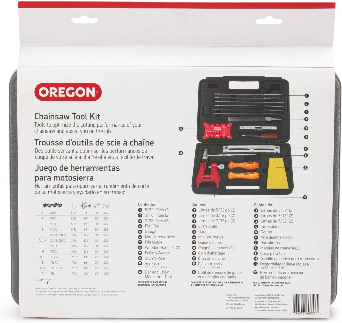 Detalle 2 de Oregon 601981 Premium chainsaw sharpening kit 🪚