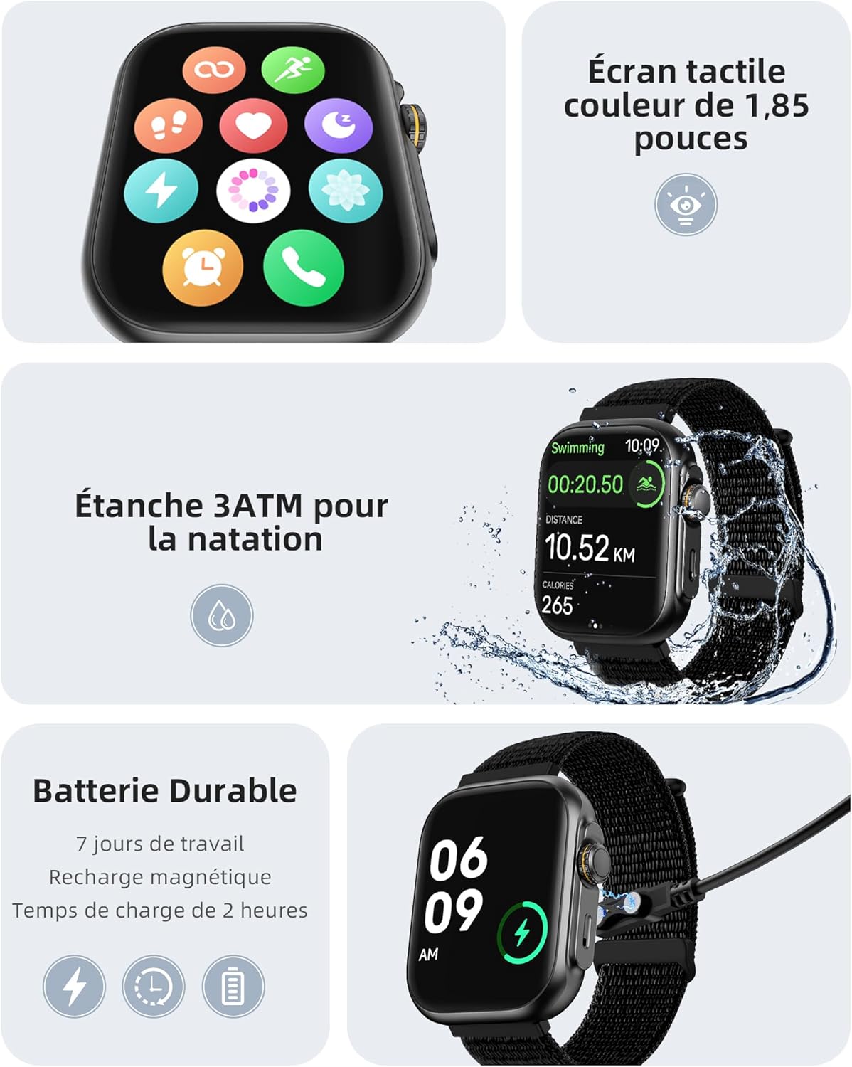 Thumbnail 5 de Parsonver Montre connectée 1,85"