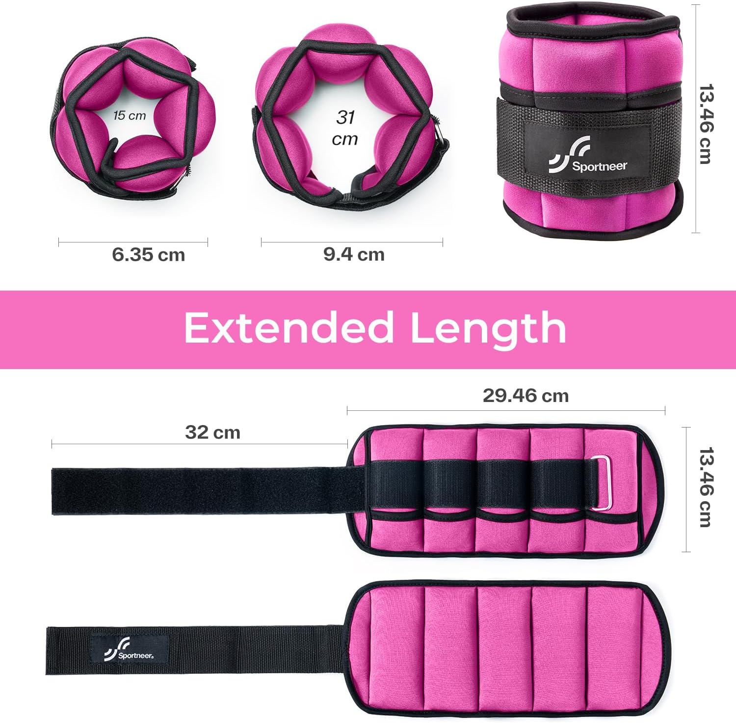 Thumbnail 3 de Sportneer Adjustable Ankle Weights Set: Leg Weights for Home Workouts