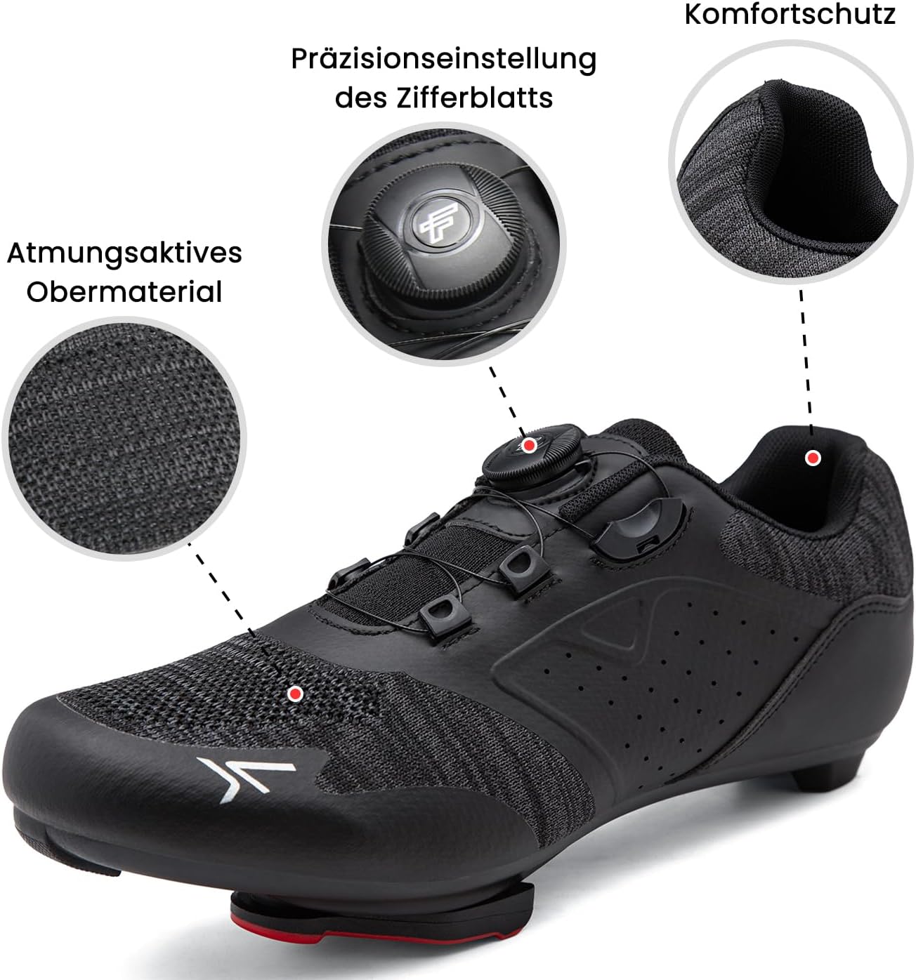 Detalle de Feyenold Fahrradschuhe Herren Damen Radsport – Kompatibel mit Peloton, SPD, Look Delta