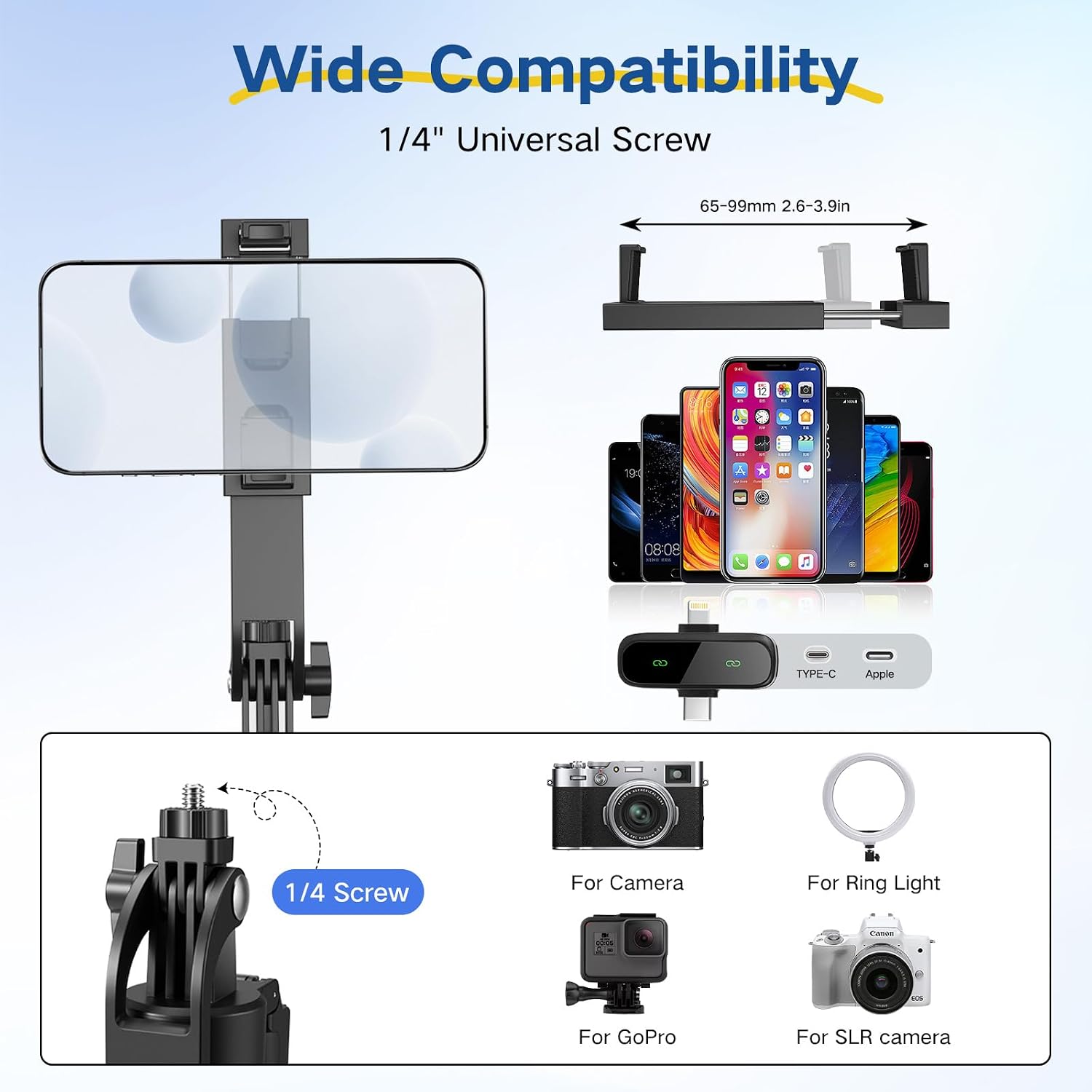 Thumbnail 5 de HUGSEE 180CM Vlogging Kit with Metal Tripod, Dual Lights and Wireless Mics