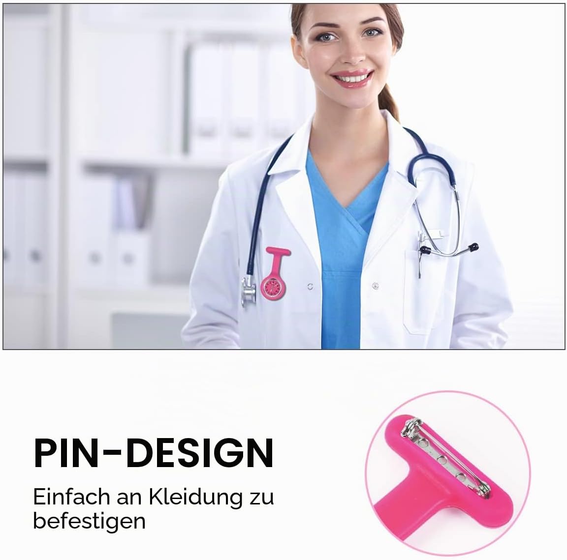 Thumbnail 5 de Vicloon Krankenschwester Uhr Clip 3er Set