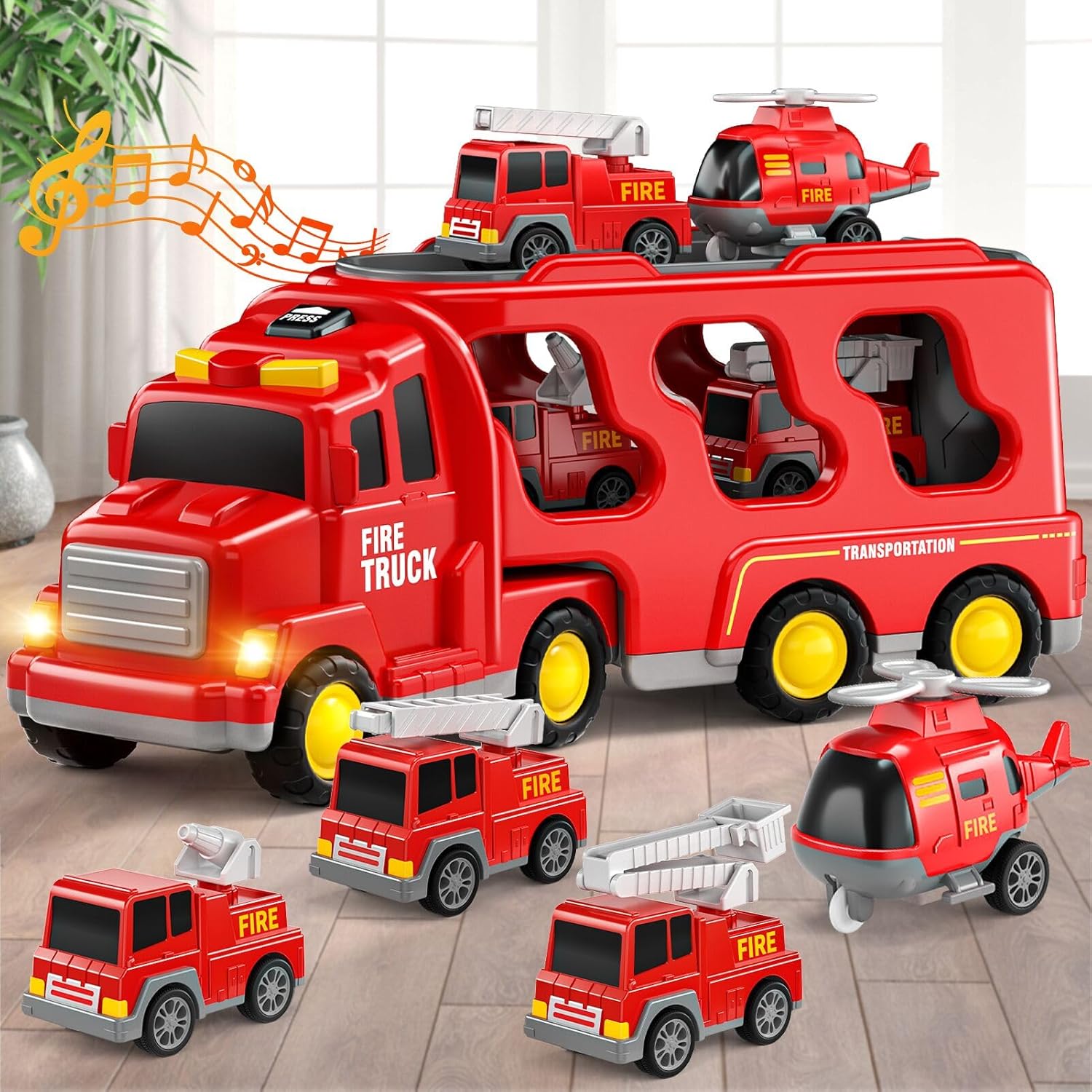 Thumbnail 5 de Beby Buty 5 in 1 Fire Truck Toys for Toddlers (3-6 Years) — Lights, Sounds & Educational Play