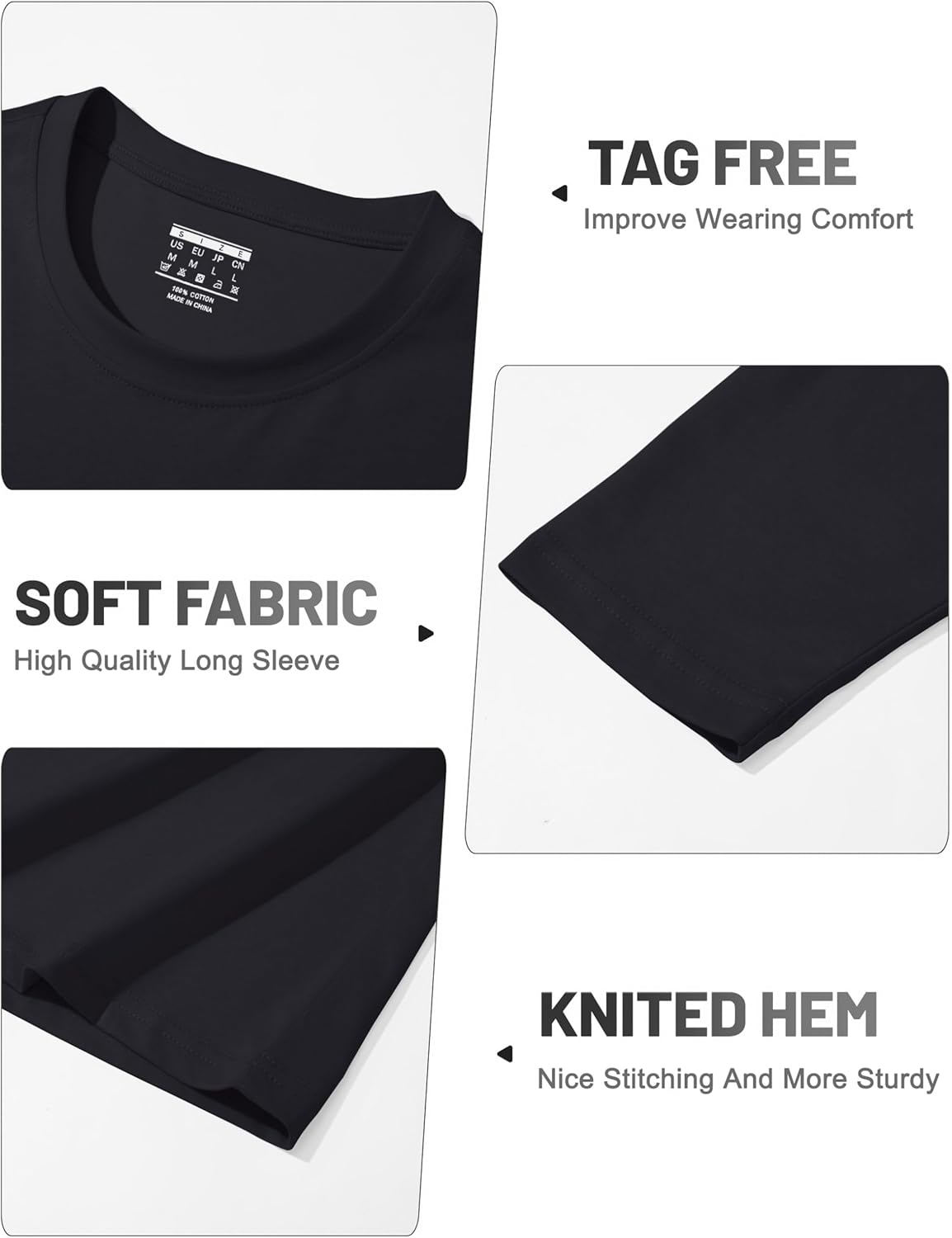 Thumbnail 4 de EKLENTSON Herren Langarmshirt aus gekämmter Baumwolle – schlichtes Rundhals-Basic im Regular Fit