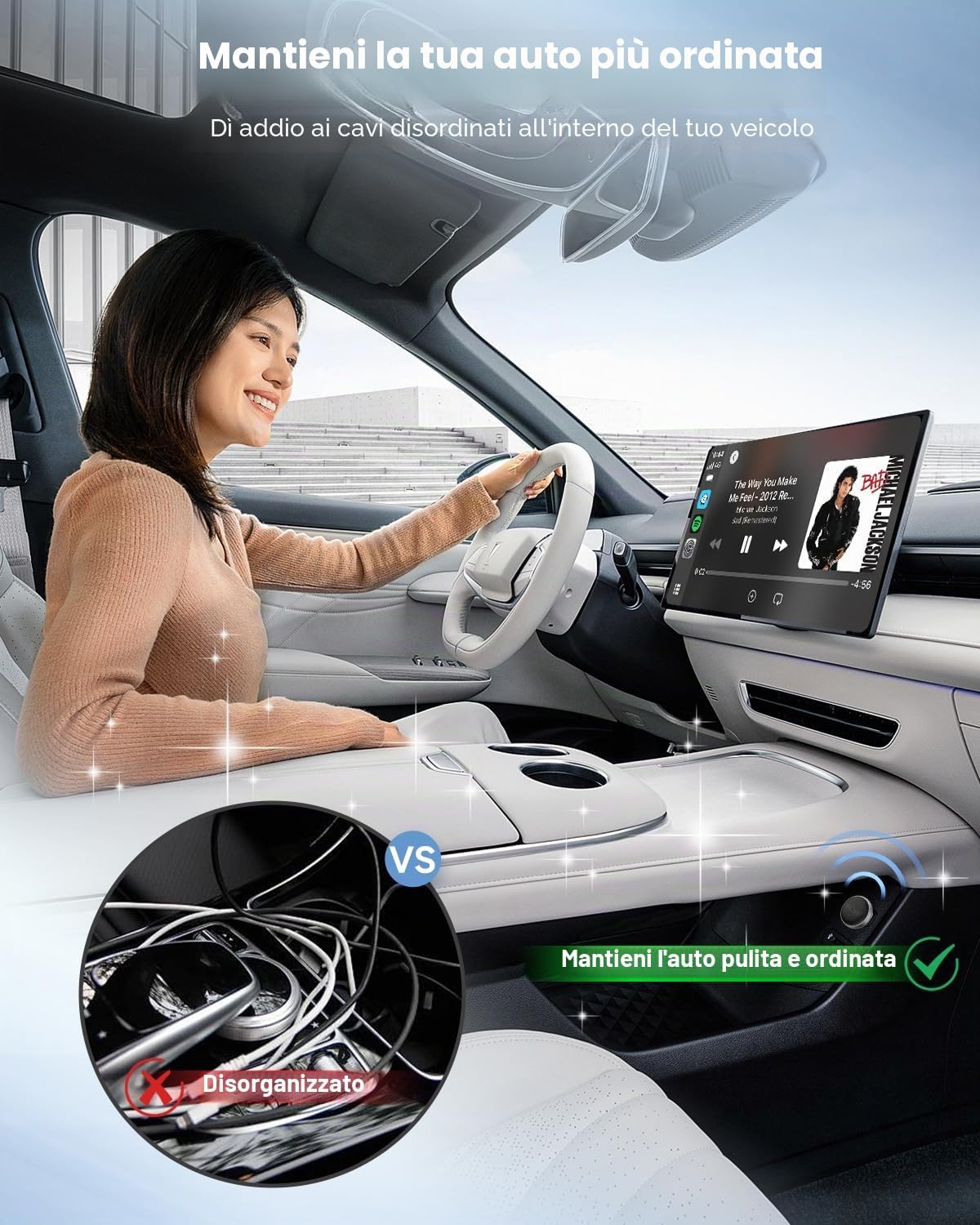 Detalle 2 de CarlinKit MINI Ultra3: adattatore wireless per CarPlay e Android Auto plug-and-play