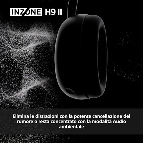 Detalle 1 de Sony INZONE H9 II, cuffie gaming wireless con audio spaziale 360° e ANC