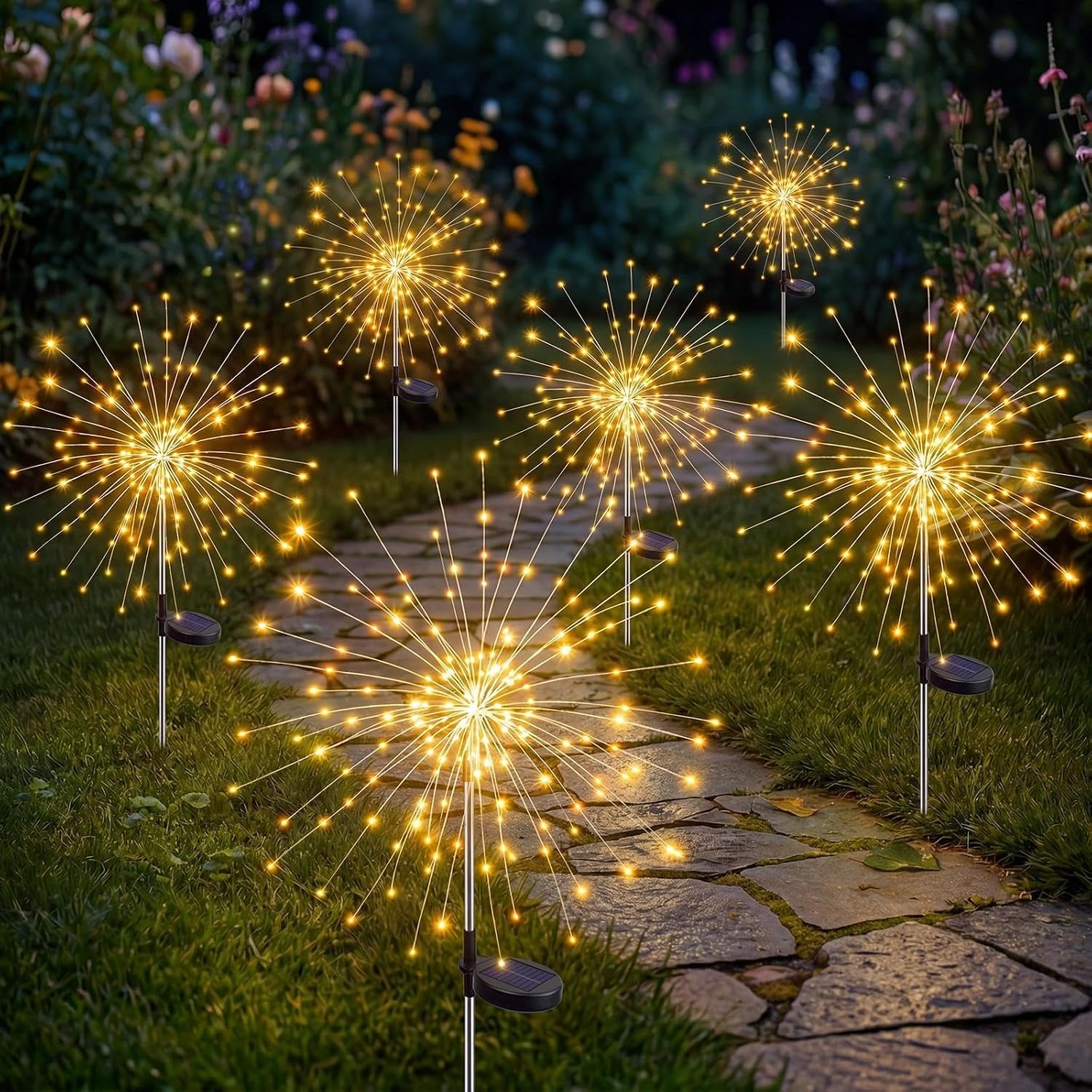 Detalle de Fairdeer FD-SFL-6P-120W Solar Firework Lights, 120 LEDs, 8 Modes