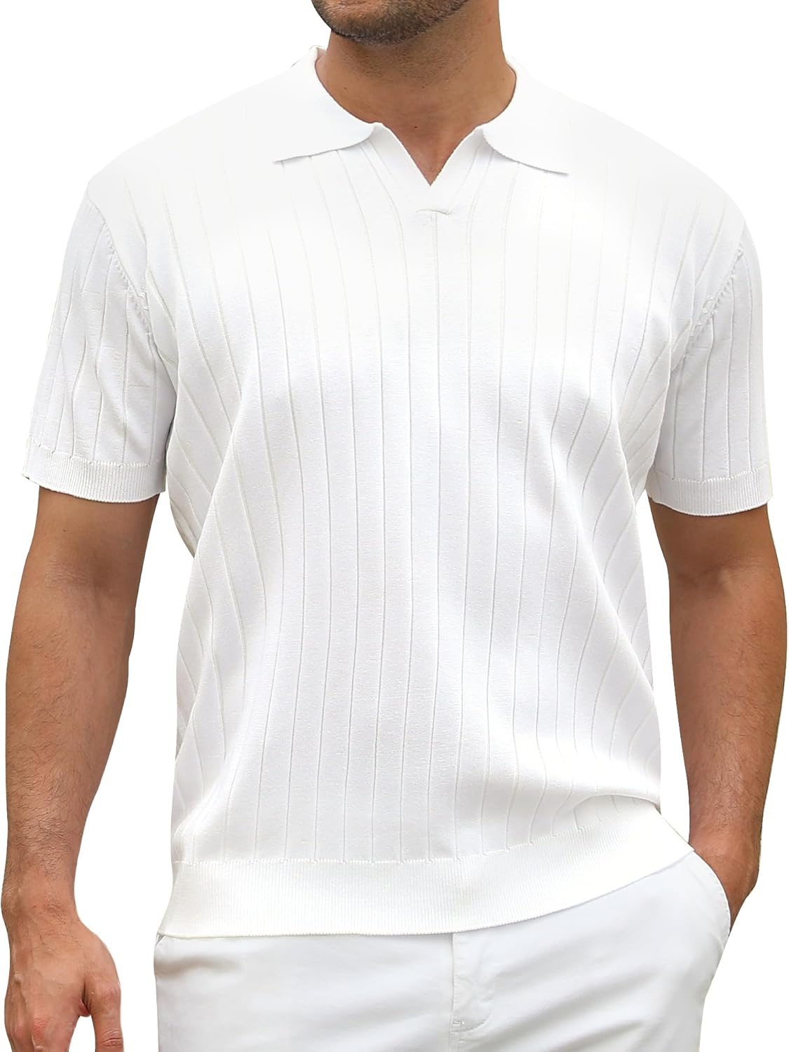 Thumbnail 6 de Alex Vando Men's Bubble Jacquard Polo Shirt - Super Stretch Short Sleeve