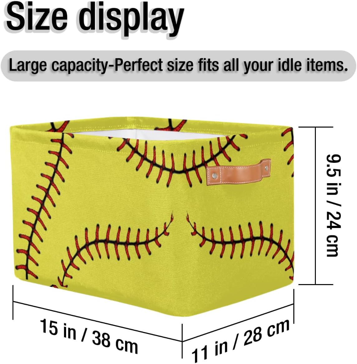 Detalle 2 de AUUXVA Baseball Storage Basket, 300DPE Lining