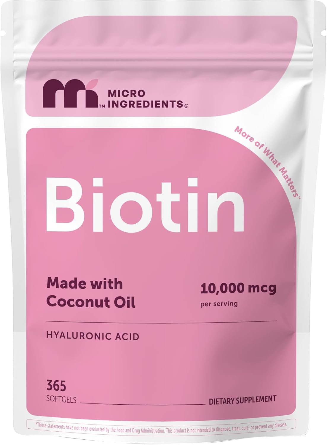 Detalle de Micro Ingredients Biotin Supplement 365 Softgels
