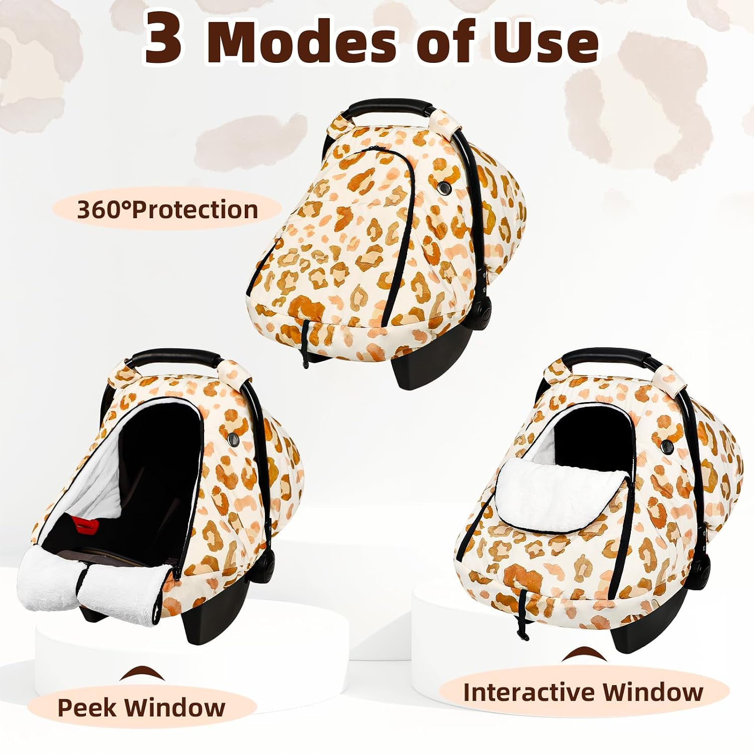 Thumbnail 6 de GFU Warm Infant Car Seat Cover, Black Star Waterproof Cold-Weather Canopy