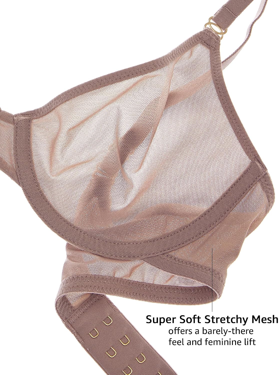Detalle de INLYRIC Donna Reggiseno Senza Cuciture Semi Trasparente