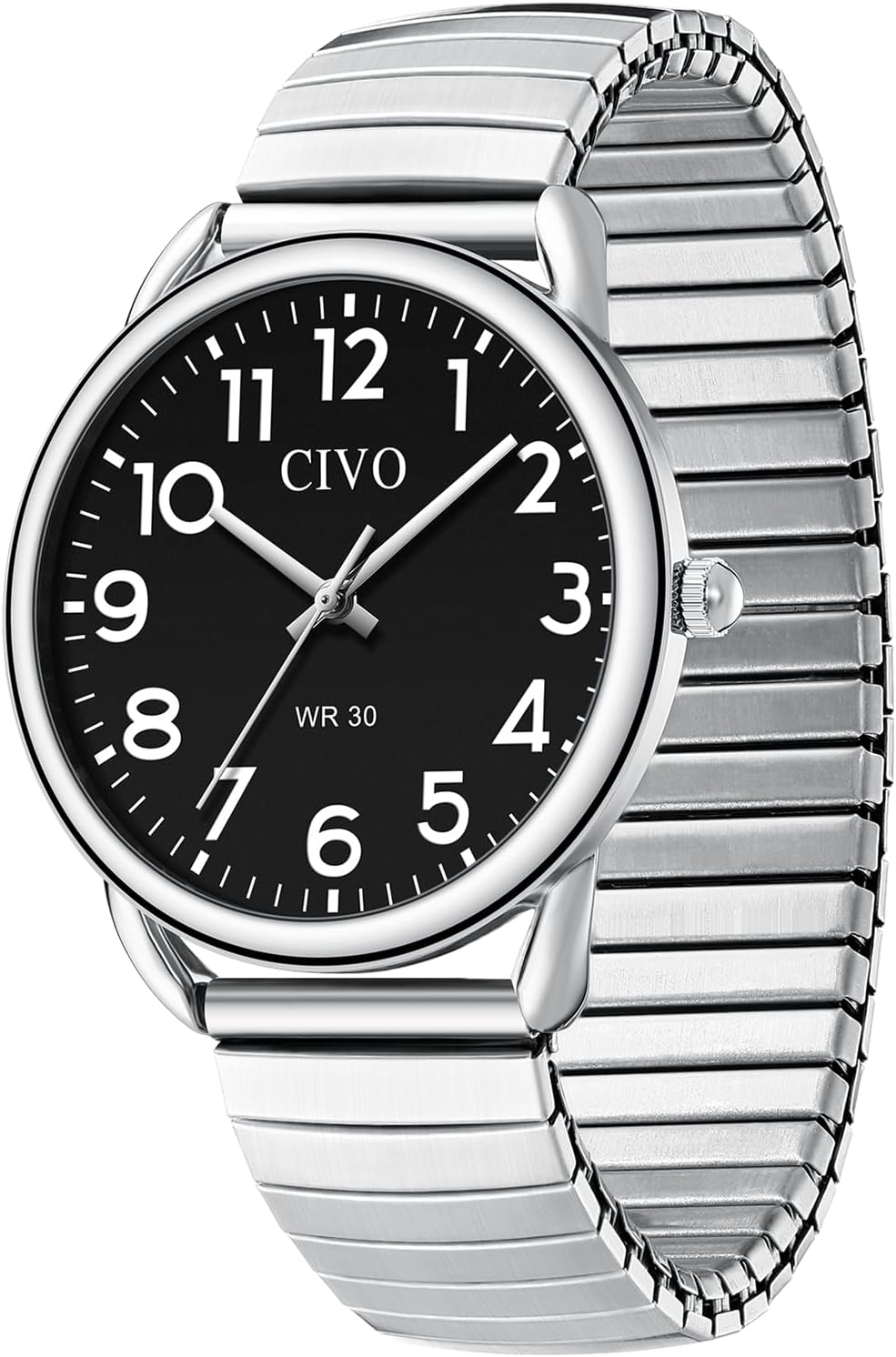 Detalle de CIVO Gut Ablesbar Herren Uhr – Große Ziffern, wasserdicht, schlichtes Analog-Quarzmodell