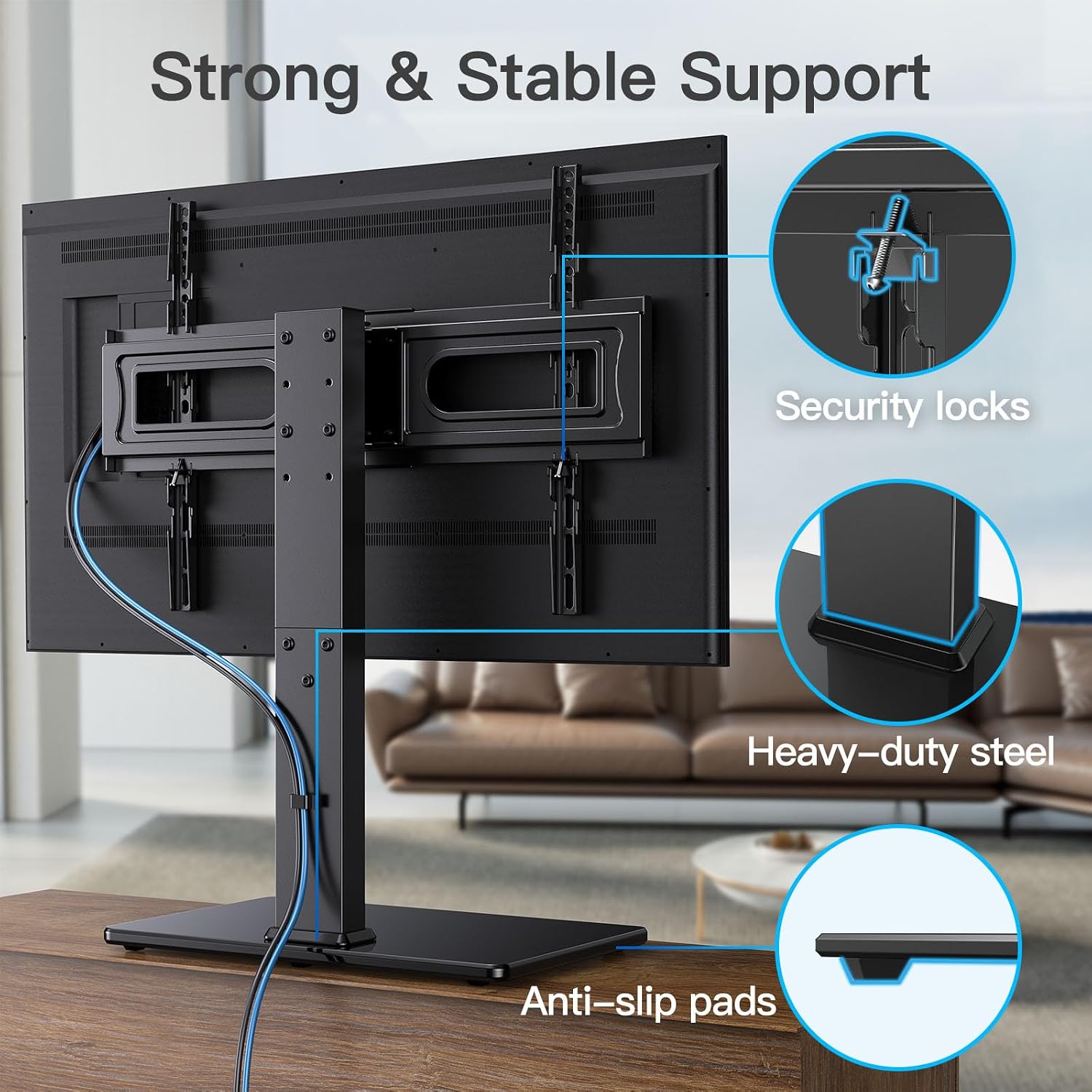 Thumbnail 5 de PERLESMITH PSTVS35 Universal Swivel TV Stand