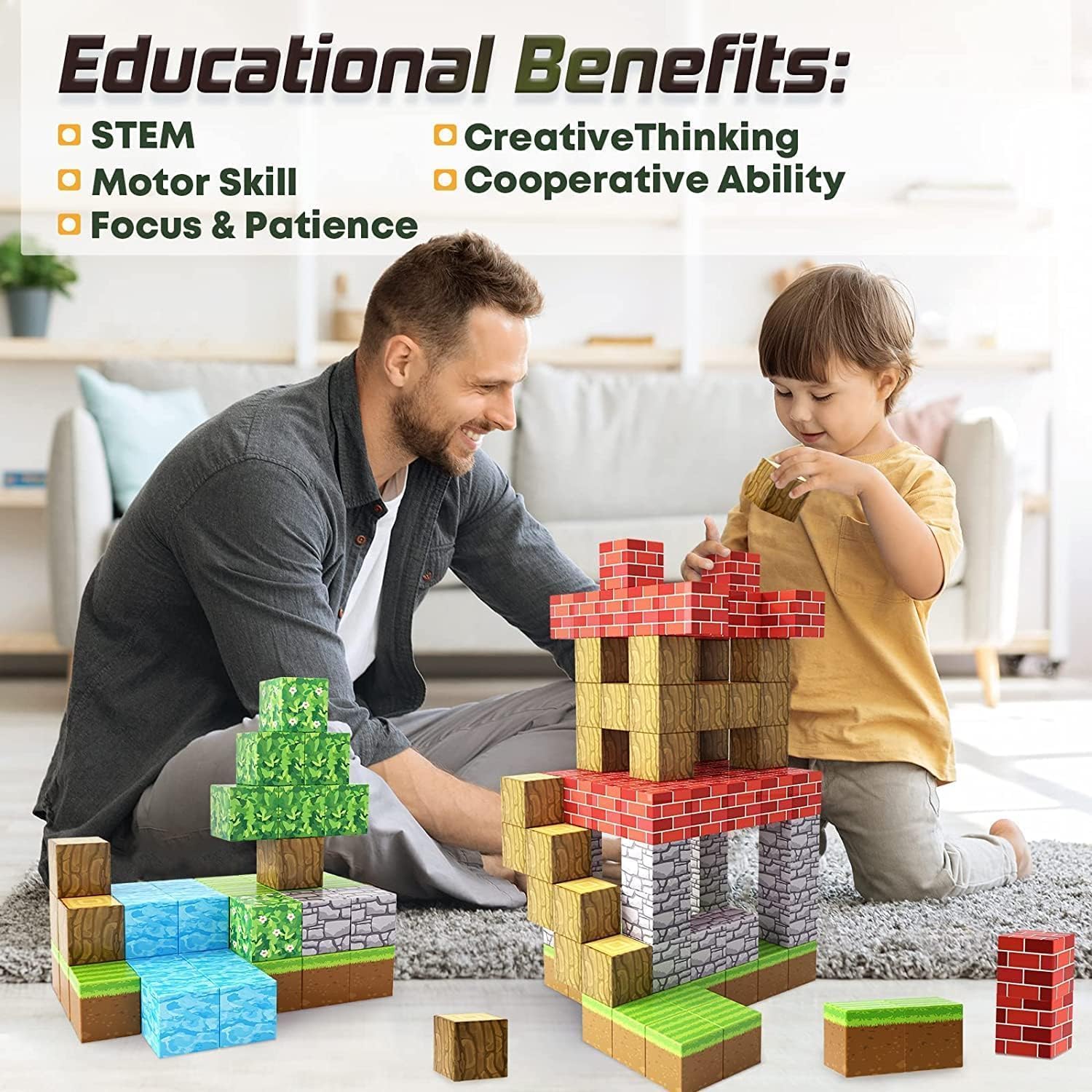 Thumbnail 6 de Build Mine 100PCS Magnetic Blocks set 1"