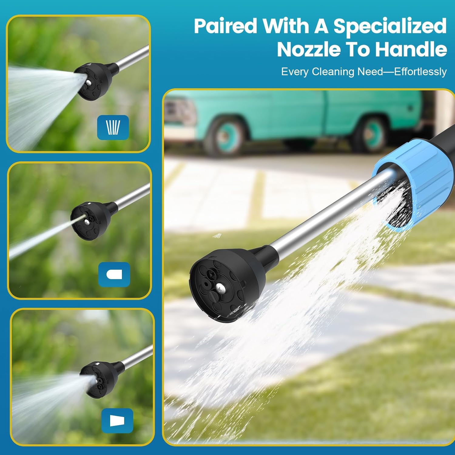 Detalle de Crywag Car Wash Foam Gun for Garden Hose: Thick Foam, Safe Scrub & 3 Spray Modes