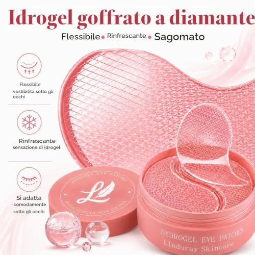 Detalle 1 de Linduray Skincare Patch occhi per occhiaie e borse, maschera quotidiana