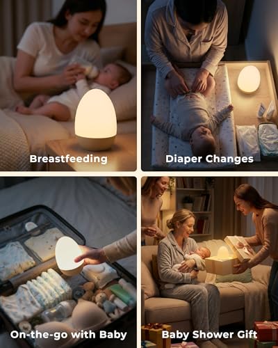 Thumbnail 7 de FULNIX Night Light for Baby Nursery (Rechargeable Egg Light) – 14 RGB Modes, Eye-Caring, Touch Control
