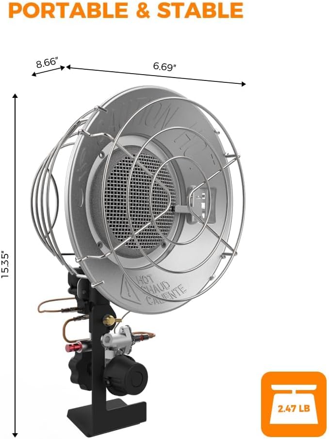 Thumbnail 6 de CAMPLUX Tank Top Propane Outdoor Heater, 15,000 BTU, 3 Heat Settings