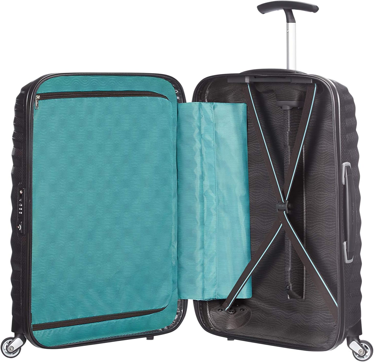Detalle de Samsonite Lite-Shock walizka kabinowa Spinner 55 cm, Curv, 36 l, czarna
