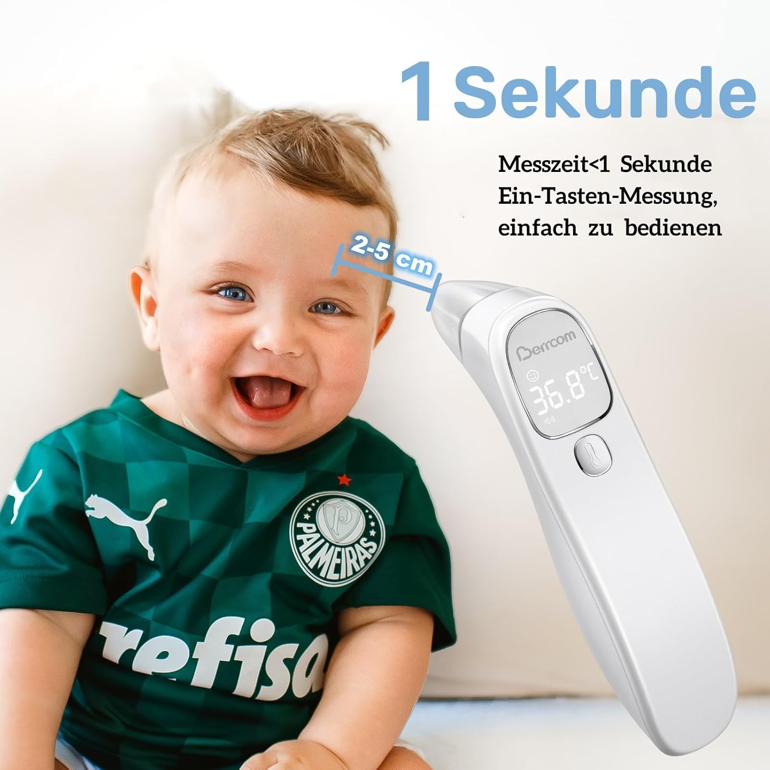 Thumbnail 4 de Berrcom Forehead & Ear Digital Thermometer (Non-Contact Infrared) with Fever Alarm, °C/°F Switch