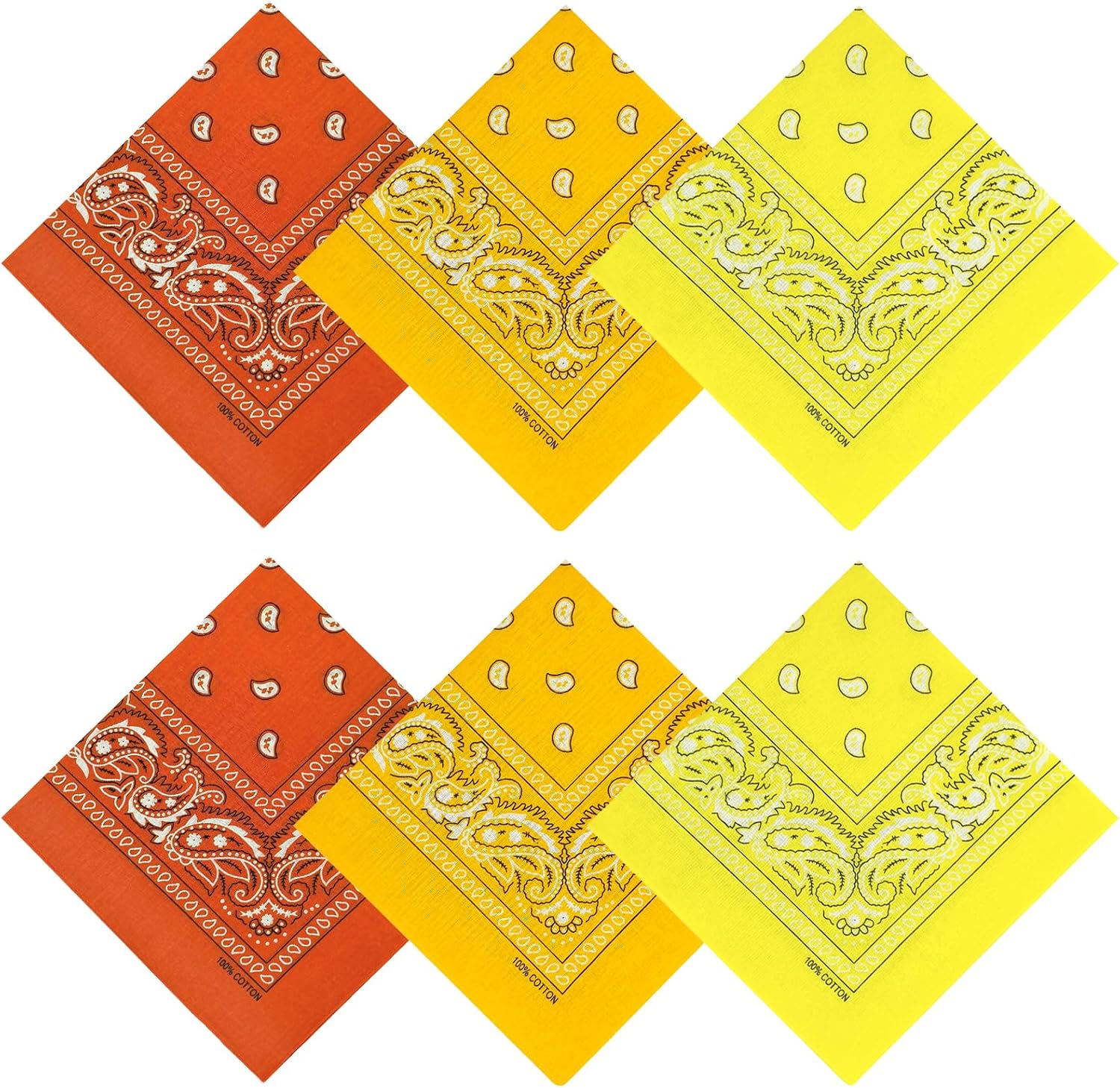Detalle de APIGANIZ 100% Cotton Bandanas, 21 x 21 Inches, Set of 6