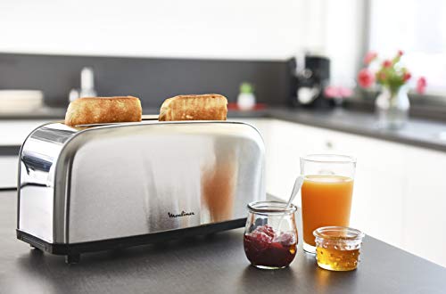 Detalle de Moulinex Classic: Tostador de Acero Inoxidable con 2 Ranuras Largas (LS330D) y 6 Niveles de Tostado