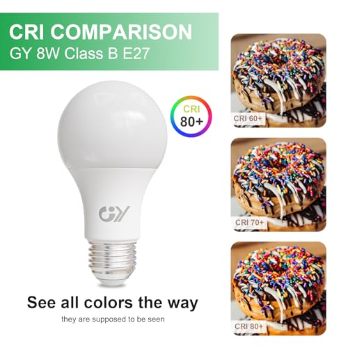 Thumbnail 5 de GY Ampoule LED E27 – 8 W, équivalent 100 W, 1521 lm, 6500 K, non dimmable, lot de 6
