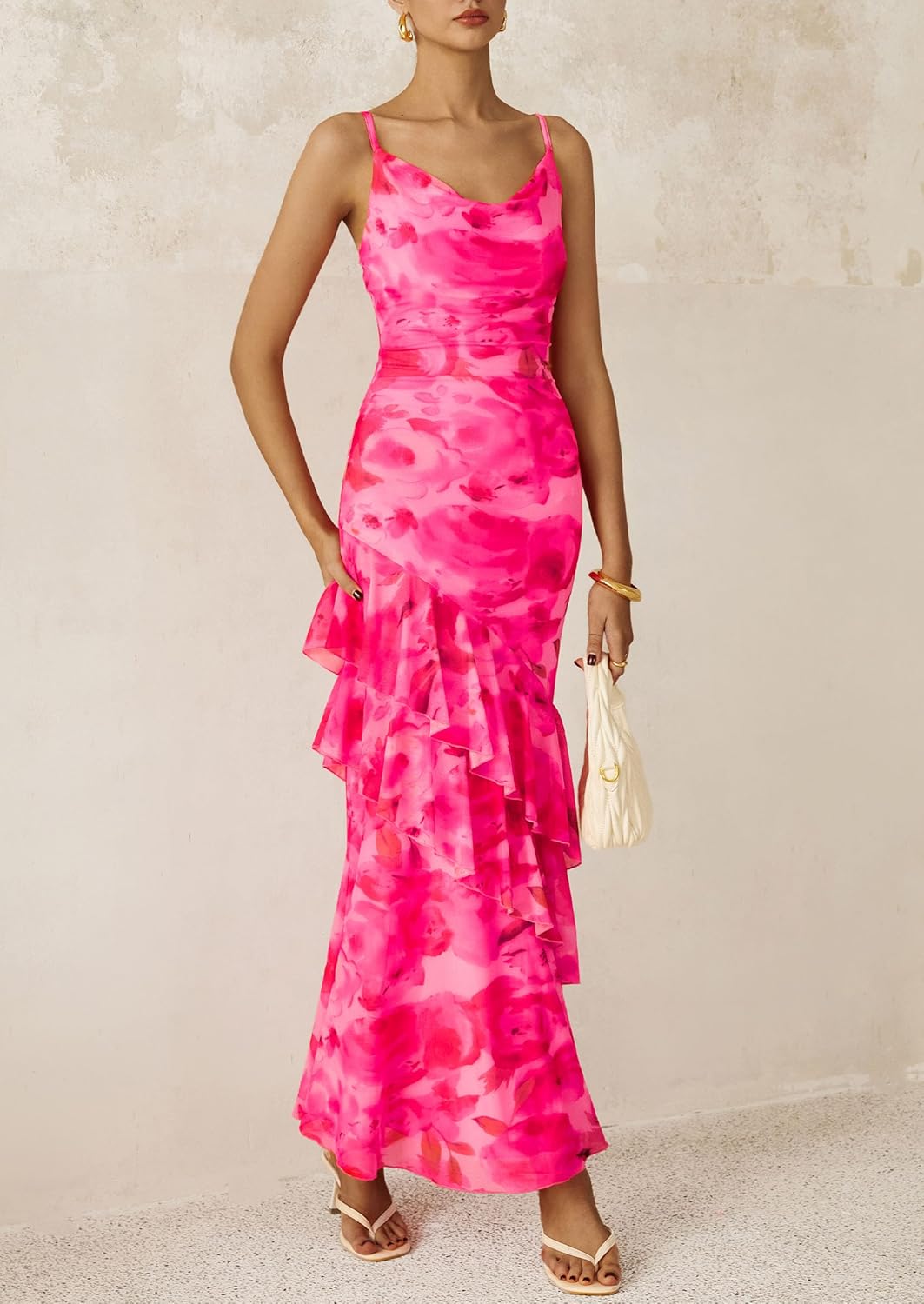 Thumbnail 4 de PRETTYGARDEN Maxi Dresses for Women 2026 Summer Tiered Floral Beach Sundress