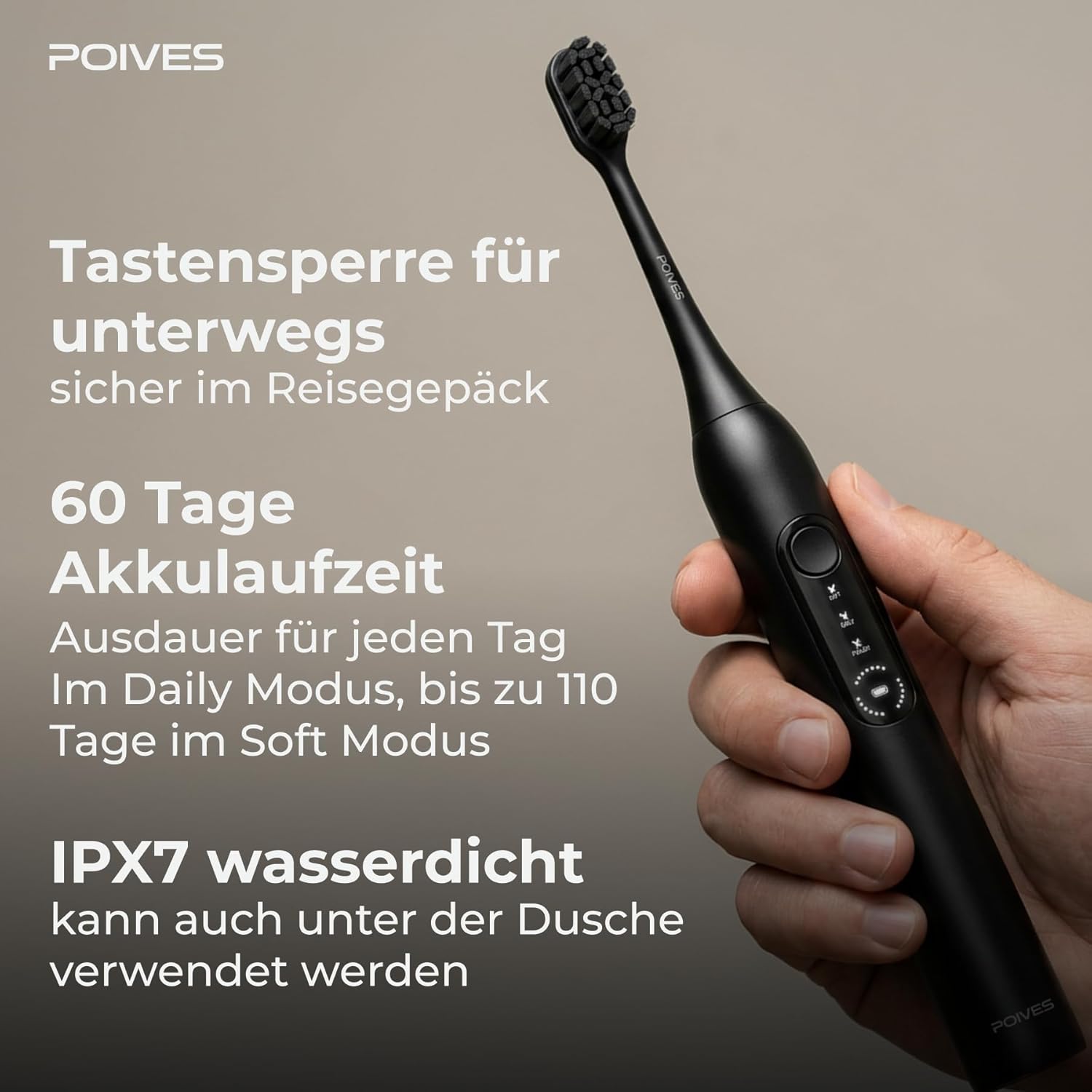 Thumbnail 6 de POIVES P1 Pro spazzolino sonico con sensore di pressione e fino a 110 giorni di autonomia