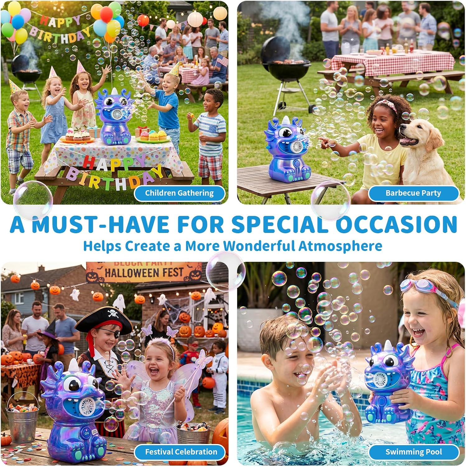 Thumbnail 4 de Bubble Machine for Kids, 8 oz Solution