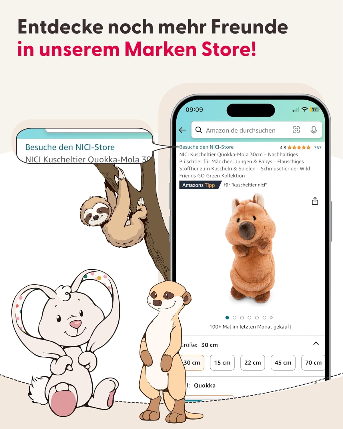 Thumbnail 6 de NICI GLUBSCHIS Roter Panda Robidu Kuscheltier 15 cm (49692) – weich zum Kuscheln & Verschenken