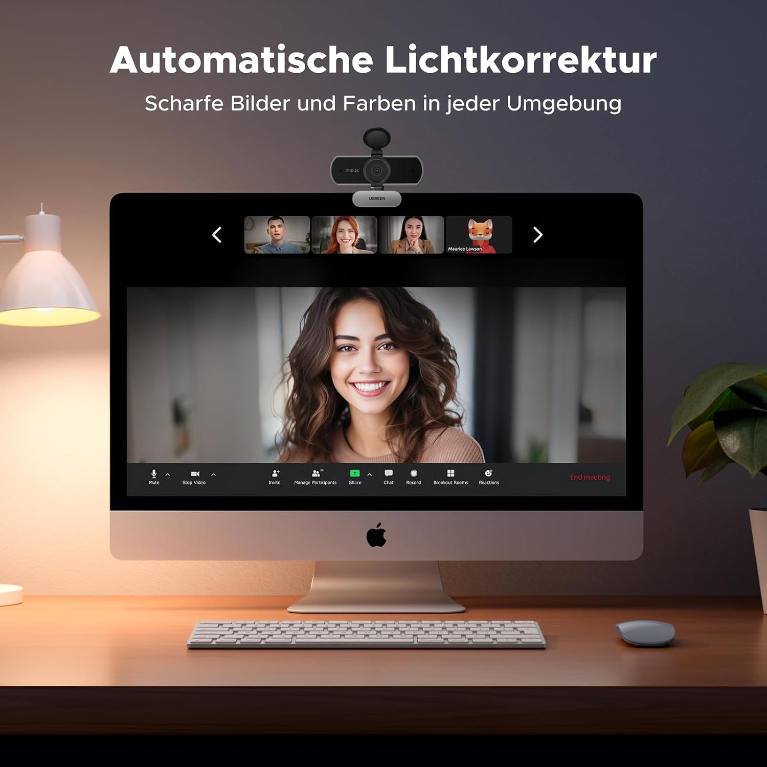 Detalle de UGREEN Webcam 2K USB A 95° Sichtfeld