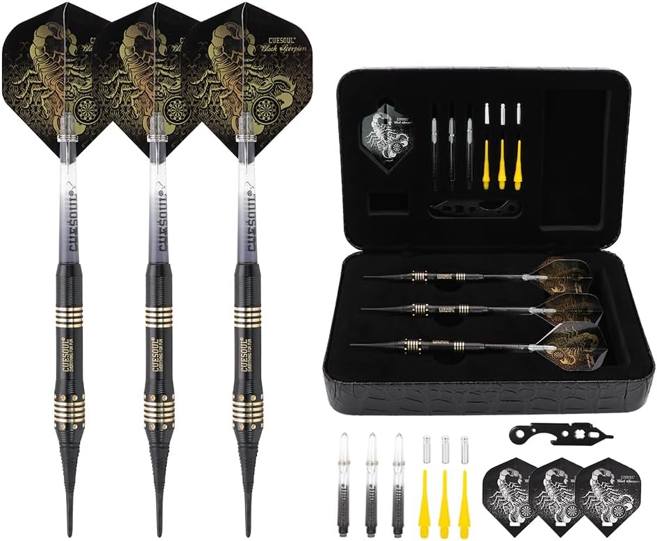 CUESOUL Fléchettes de Luxe à pointe douce (16 g) avec étui