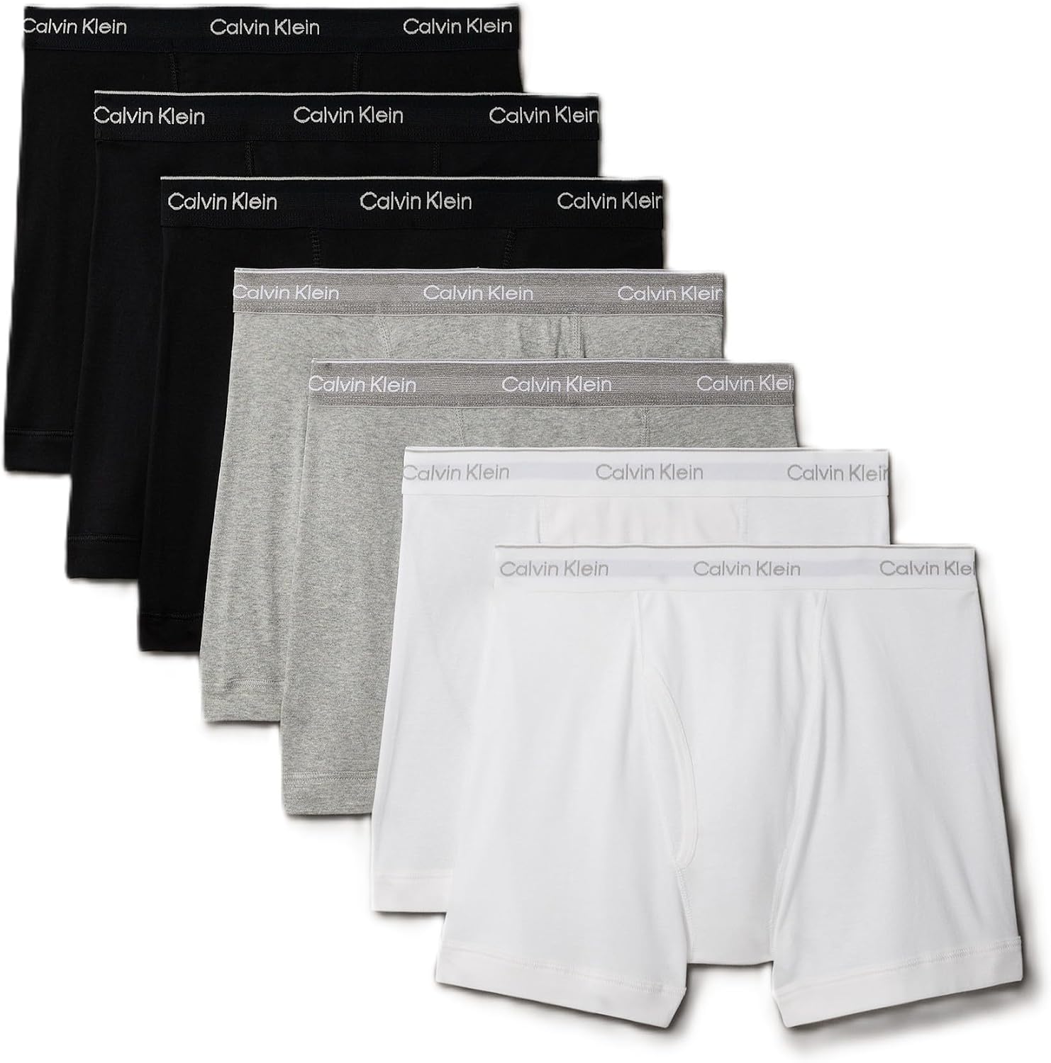 Detalle de Calvin Klein Cotton Classics 7-Pack Boxer Briefs (7 Black, Medium)
