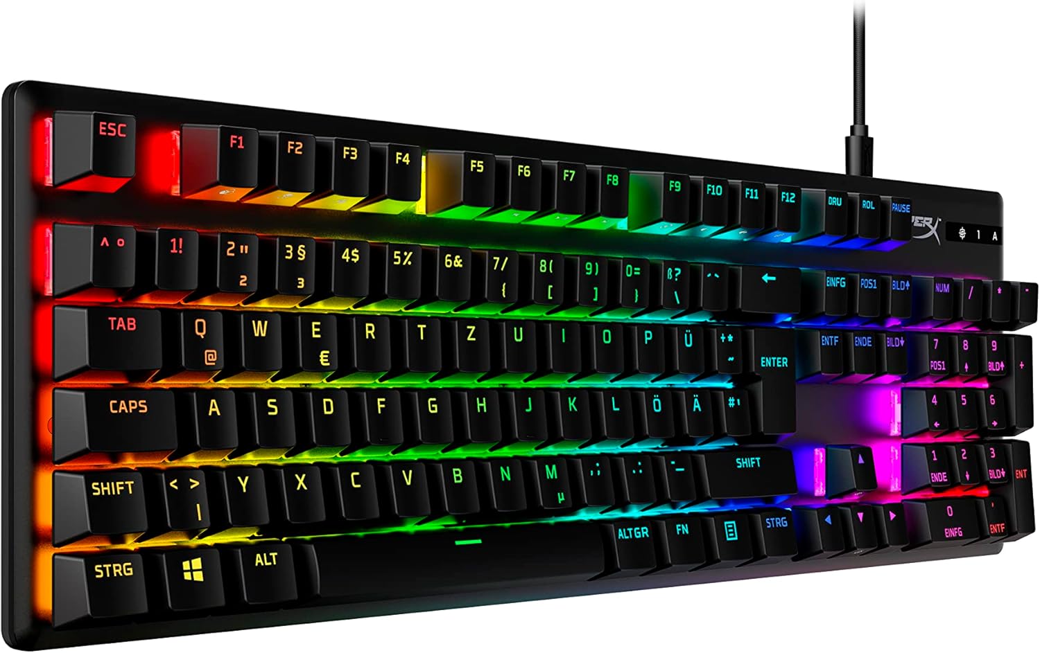 Thumbnail 1 de HyperX Alloy Origins PBT – kompakte mechanische Gaming-Tastatur mit PBT-Keycaps, RGB & HyperX Red Switches