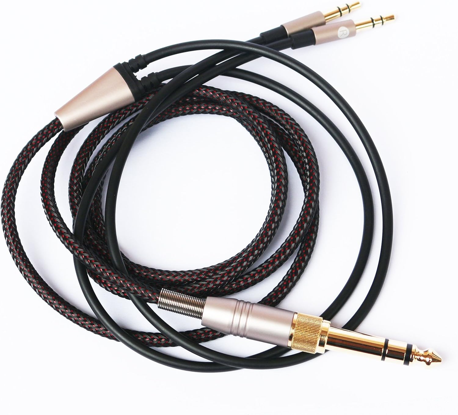 Detalle de NEW NEOMUSICIA T1PB4XXSJ-300-FBA ヘッドホン交換ケーブル 3m・編組・6.35mmアダプター付き